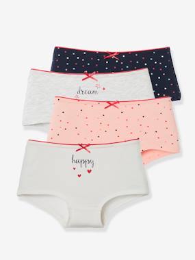 Pack of 4 Shorties for Girls light pink