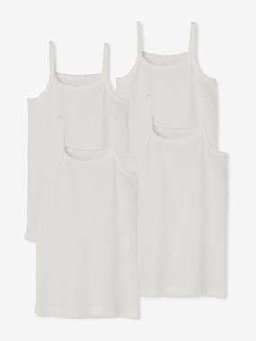 Pack of 4 Girls' Vest Tops white