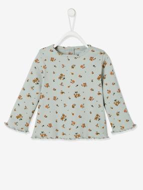 Floral Long Sleeve Top, for Babies light pink/print