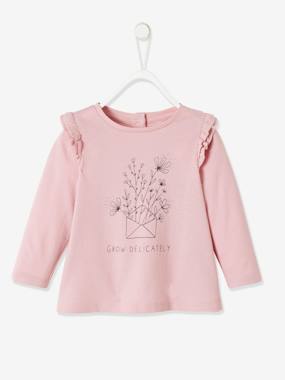 Long Sleeve Top with Ruffles, for Babies pink