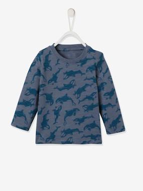 Top with Printed Whales, for Babies dark blue/print