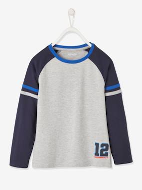 Sports Top with Inscription on the Back for Boys light grey