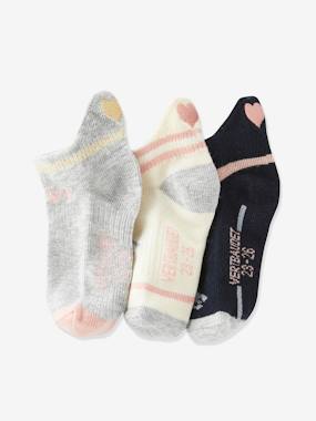 Pack of 3 Pairs of Oeko-Tex® Sports Trainer Socks, Love grey