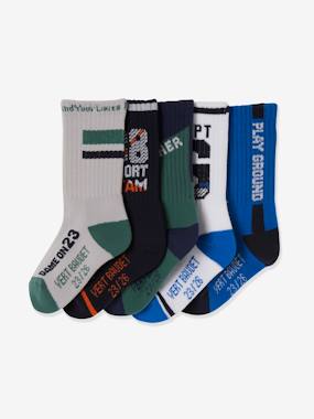 Pack of 5 Pairs of Playground Socks for Boys, Oeko-Tex® green