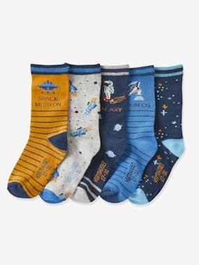 Pack of 5 Pairs of Galaxy Socks, Oeko-Tex® blue/multi