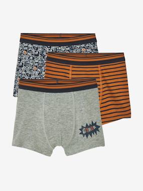 Pack of 3 “Monster” Boxer Shorts for Boys black/print