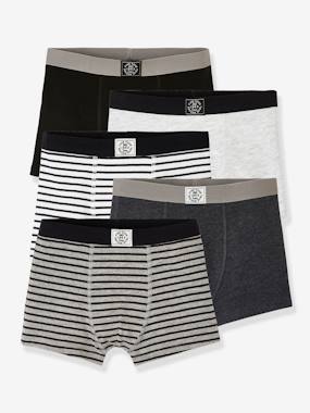 Pack of 5 Boxers for Boys light grey