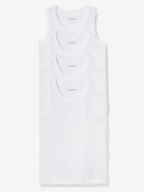 Pack of 4 Boys' Vest Tops white