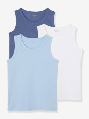 Pack of 3 Tank Tops for Boys blue