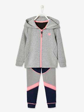 Sports Combo in Techno Fabric, for Girls light grey