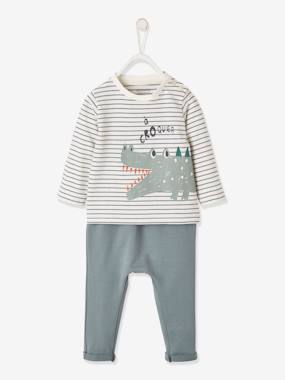 Outfit for Babies: Fleece Top + Trousers grey anthracite
