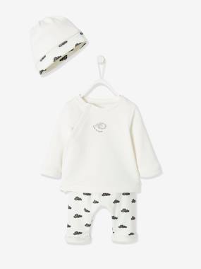 3-Piece Fleece Combo for Newborn Babies pink/print