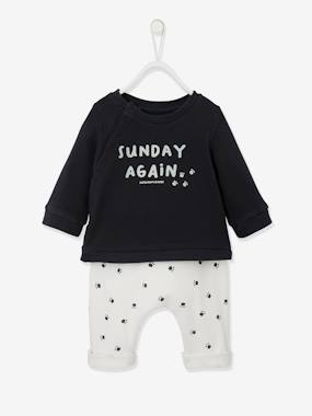 Fleece Sweatshirt & Trouser Combo for Newborn Babies white
