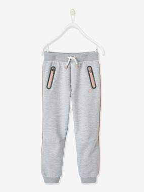 Joggers in Milano Knit Fabric, for Girls grey