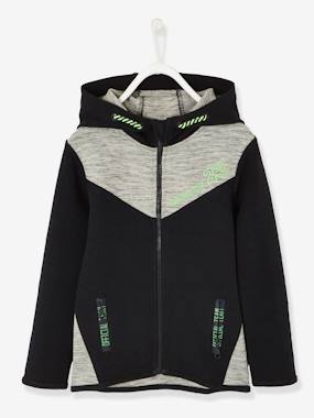 Sports Jacket with Zip, Techno Fabric, for Boys black