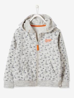 Holidays Jacket with Hood & Zip for Boys grey/print