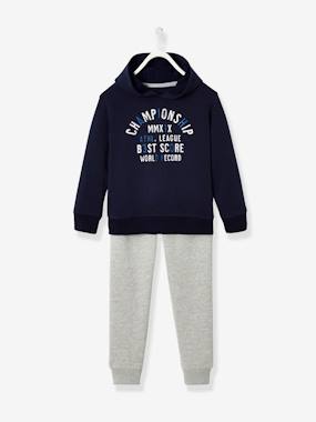 Sports Combo: Hooded Sweatshirt & Joggers for Boys dark blue