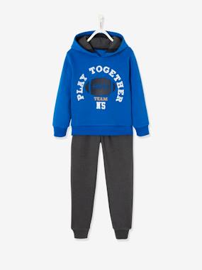 Sports Combo in Fleece, Hoodie + Trousers, for Boys red
