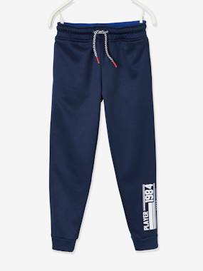 Joggers in Techno Fabric for Boys, Details on Lower Leg grey
