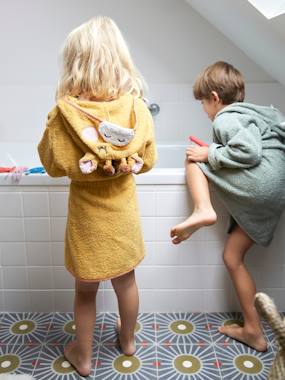 Giraffe Bathrobe for Children yellow/print
