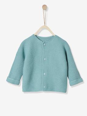Baby's garter stitch cardigan dark blue