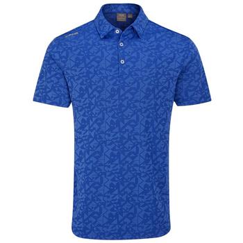 Geo Camo Golf Polo Shirt - Ultra Blue