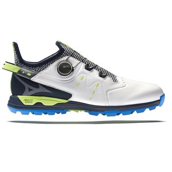 Mizuno Wave Hazard Pro BOA Golf Shoes - White/Neo Lime