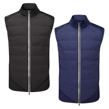 Oscar Jacobson Randal Full Zip Padded Golf Gilet - Black