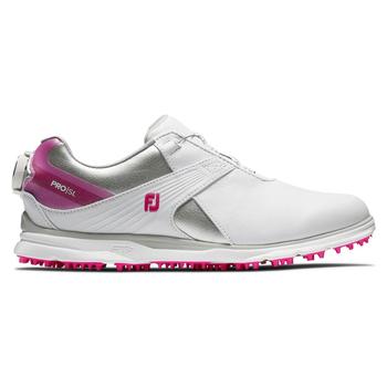 FootJoy Pro SL BOA Ladies Golf Shoes - White/Silver/Rose