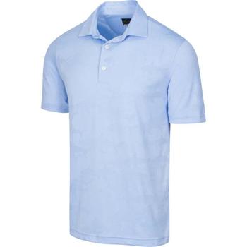 Greg Norman Shark Jacquard Golf Shirt - Blue Stream