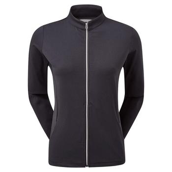FootJoy Ladies Full-Zip Midlayer Golf Sweater - Black