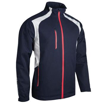 Sunderland Valberg Waterproof Golf Jacket - Navy/White/Red