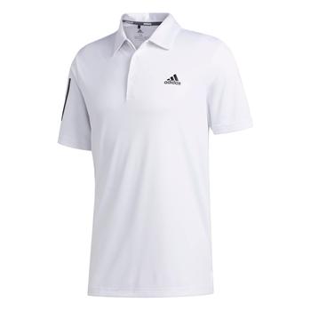 adidas 3 Stripe Basic Golf Polo Shirt - White/Black