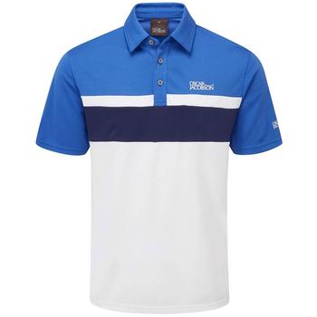 Oscar Jacobson Boston Golf Polo Shirt - White/Royal Blue