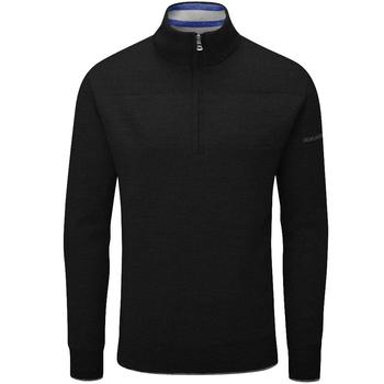 Oscar Jacobson Anders Lined Golf Sweater - Black