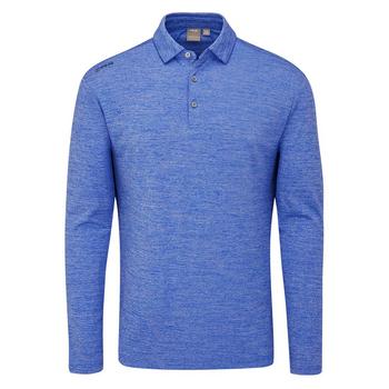 Ping Emmett Long Sleeve Golf Polo Shirt - Classic Blue