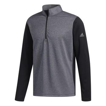 adidas Lightweight UPF 1/4 Zip Golf Sweater - Black Heather