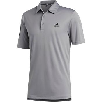 adidas 3 Stripe Basic Golf Polo Shirt - Grey Three/Black