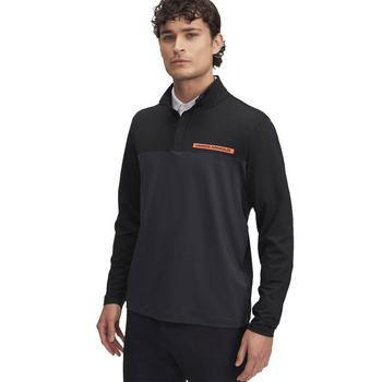 Tee to Green Mens Quarter Zip Top - Black/Anthracite/Fire