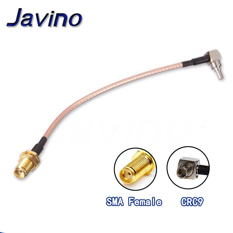 SMA Female to CRC9 Right Angle Connector RG316 Pigtail Cable 15cm 6"