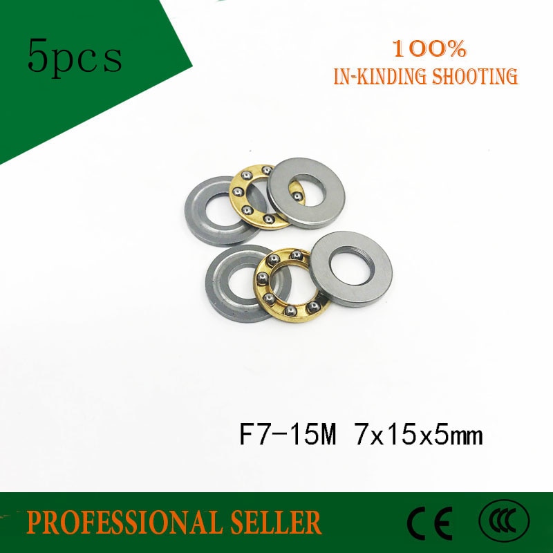 5Pcs F7-15M Axial Ball Thrust Bearings 7mm x 15mm x 5mm Free shipping High Quality