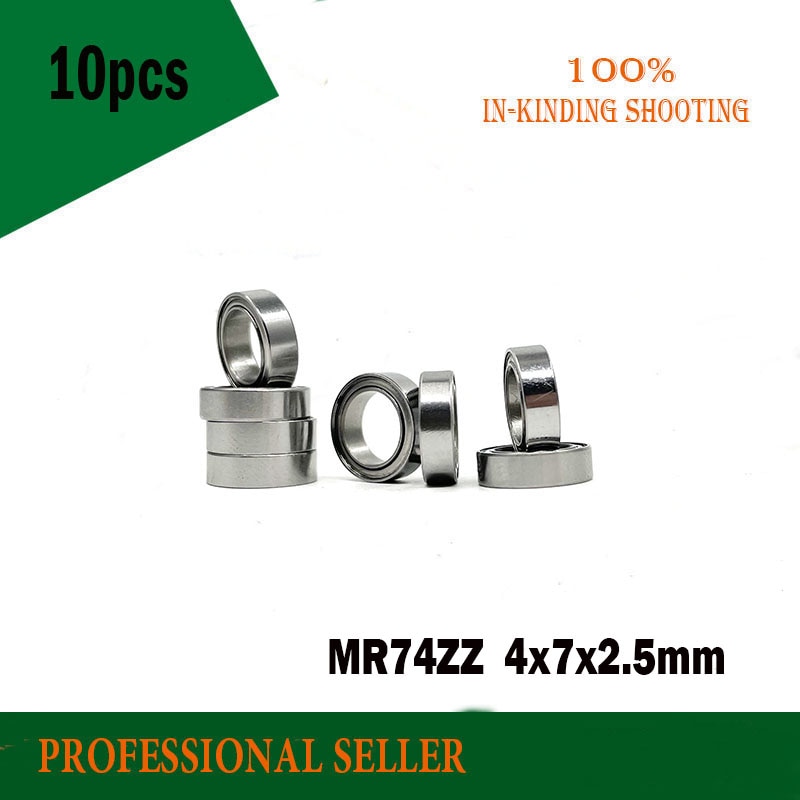 Free shipping 10PCS MR74ZZ 4x7x2.5mm bearing mini bearings ABEC-1 MR74 ZZ 4*7*2.5 deep groove ball bearing L-740ZZ
