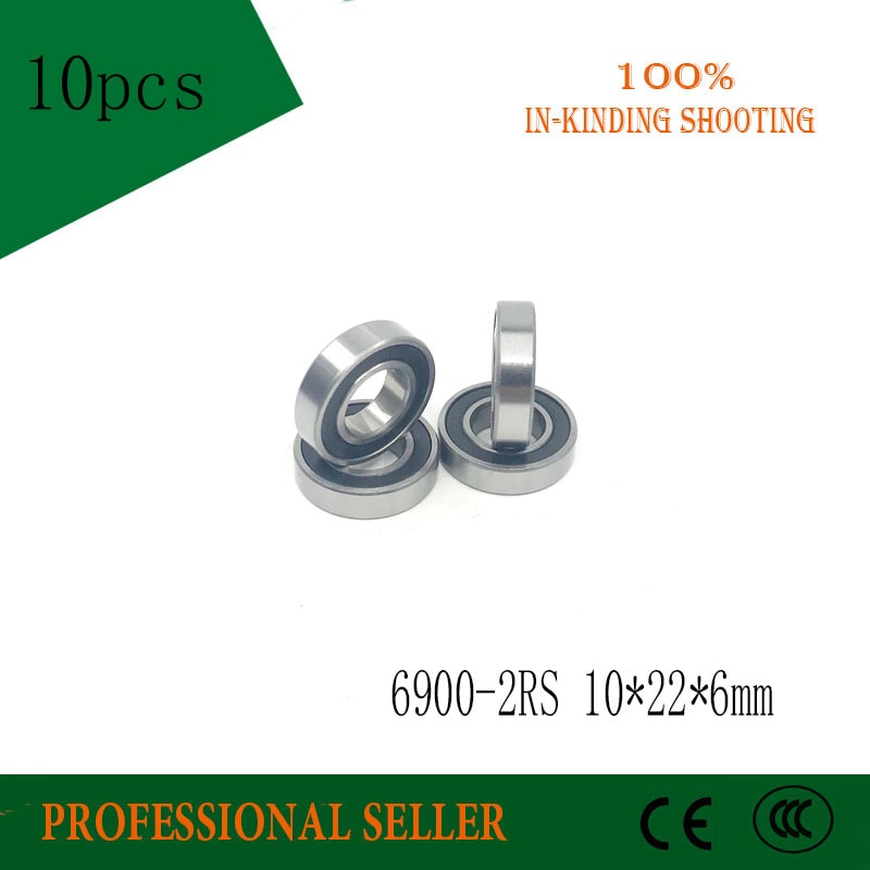 10pcs 6900-2RS Bearing ABEC-1 10x22x6 mm Metric Thin Section 6900 2RS Ball Bearings 6900RS 61900 2RS