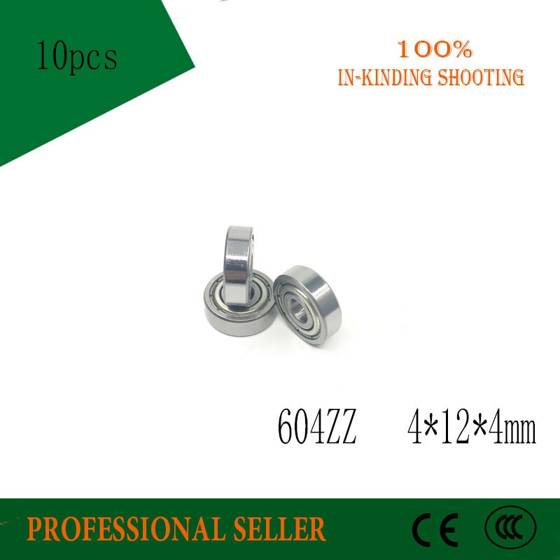 10pcs/Lot 604ZZ 604 ZZ 4x12x4mm Mini Ball Bearing Miniature Bearing Deep Groove Ball Bearing