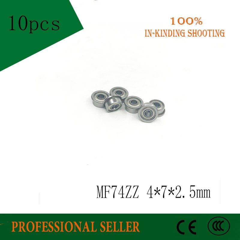 10pcs MF74ZZ / LF740ZZ ABEC-5 Boutique flange ball bearings size 4*7*2.5 mm for 4mm shaft
