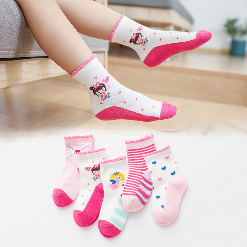 5 Paris/Lot Children Socks for Girls Boys Cotton Fashion Baby Little Rabbit Monkey Cartoon Socks Children Clothes Accessories