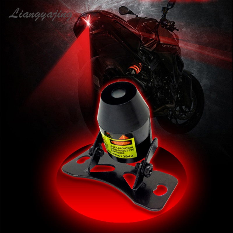 LED Car Motorcycle Laser Fog Light Anti Collision Tail Lamp Auto Moto Braking Parking Signal Warning Lamps Red Line