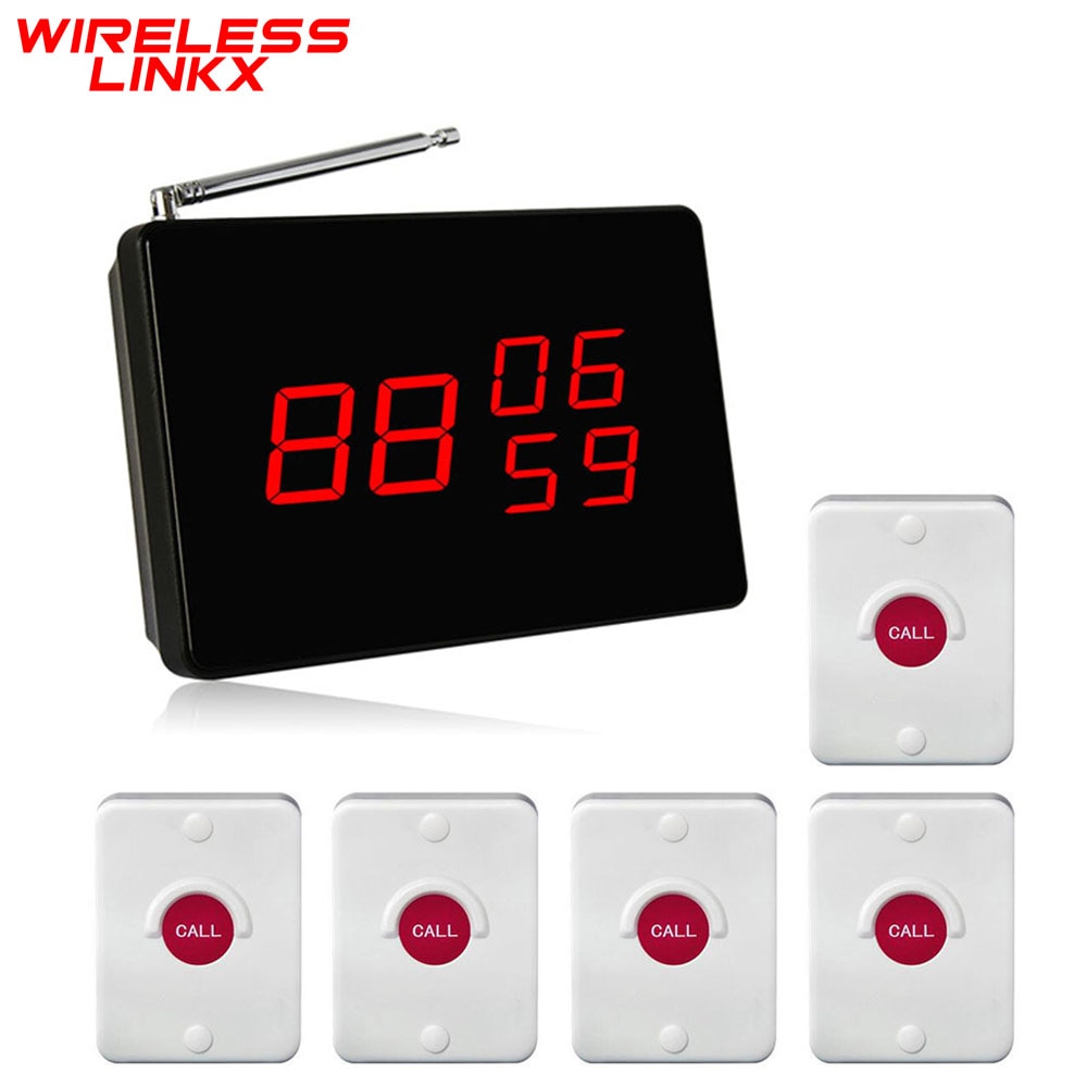 Wirelesslinkx Wireless Caregiver Pager Waterproof Hospital Patient Nurse Calling Button System