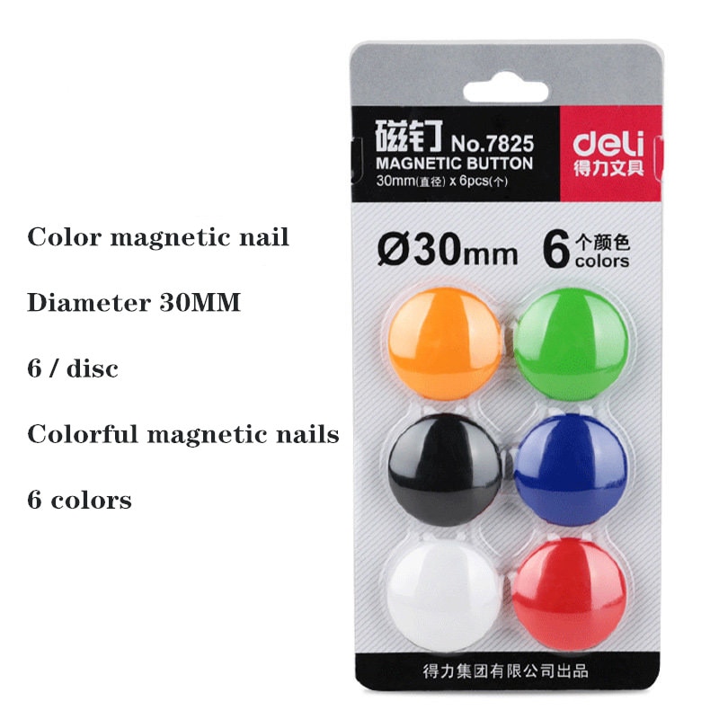 6PCS/Set Notice Board Planning Magnets Fridge Whiteboard Magnetic Button 30Mm
