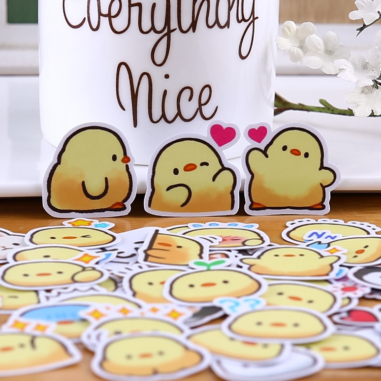 40pcs cute Chickens animall Stickers,Handbook scrapbooking Literature and Art, Characters Decoration Mobile phone stickers